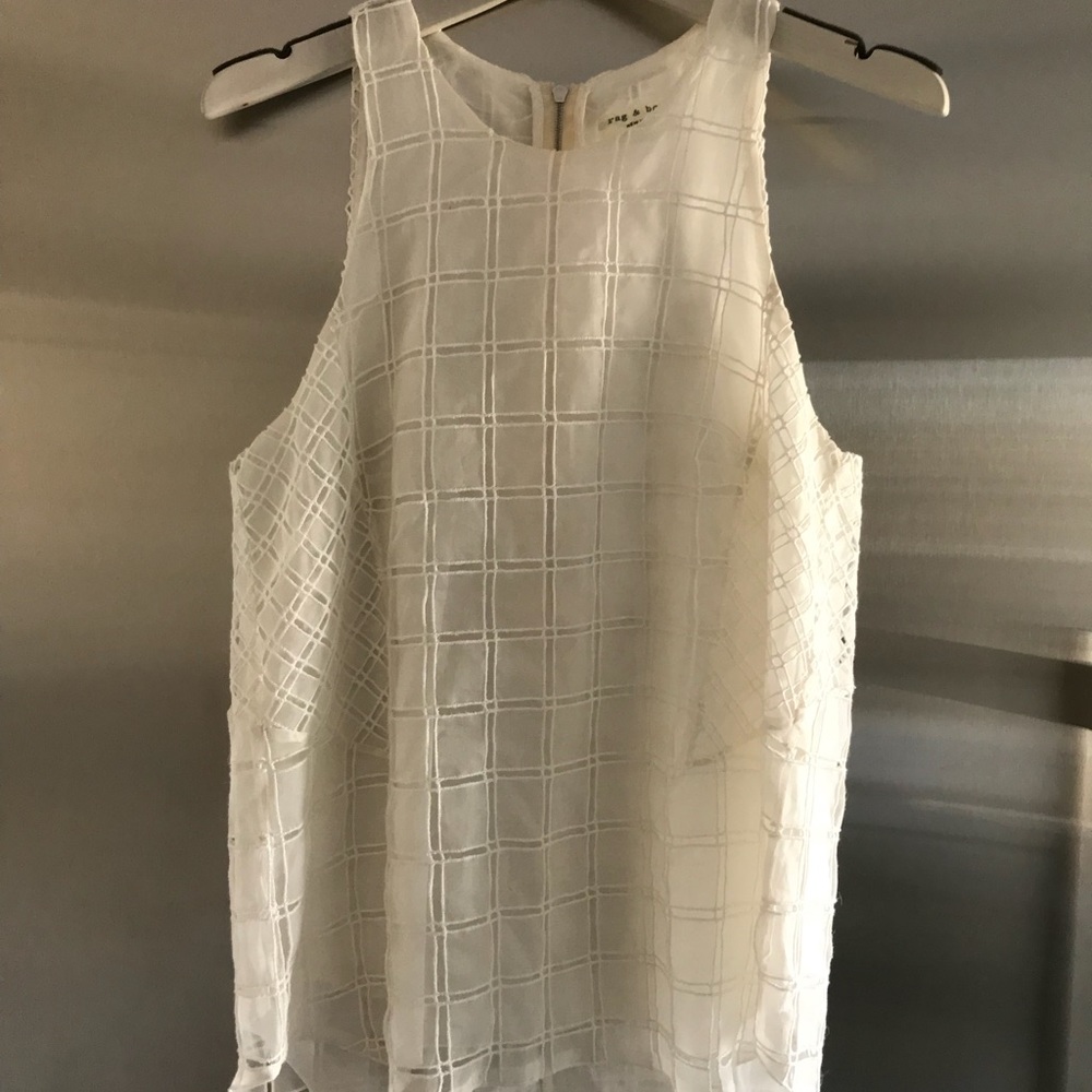 Rag & Bone Layered Sleeveless Blouse Ivory